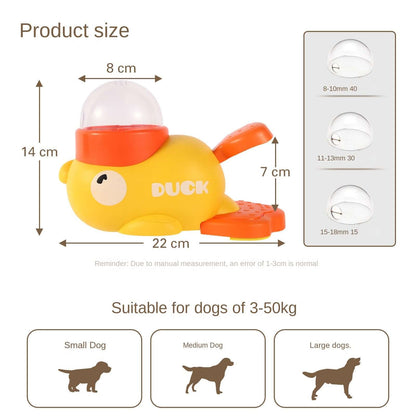 Yellow Duck Cat Treat Dispensing Toy Interactive Pet Toy