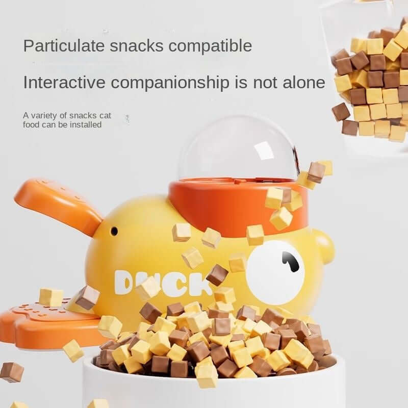 Yellow Duck Cat Treat Dispensing Toy for Indoor Cats
