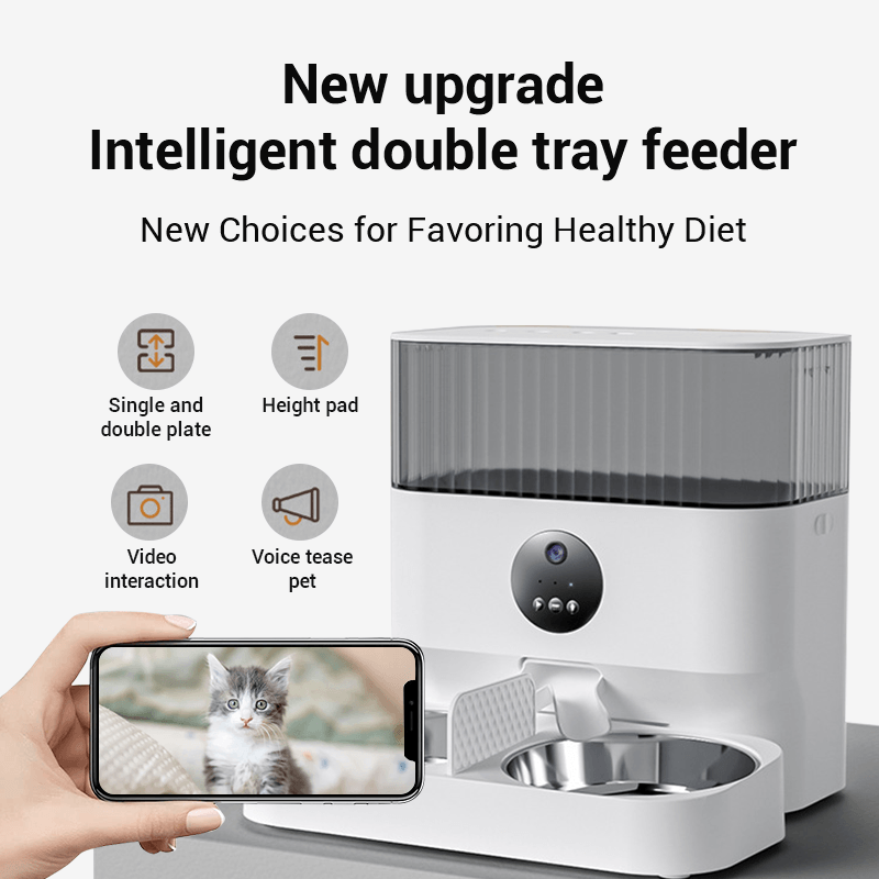 Smart Automatic Pet Feeder With Camera for Dogs and Cats