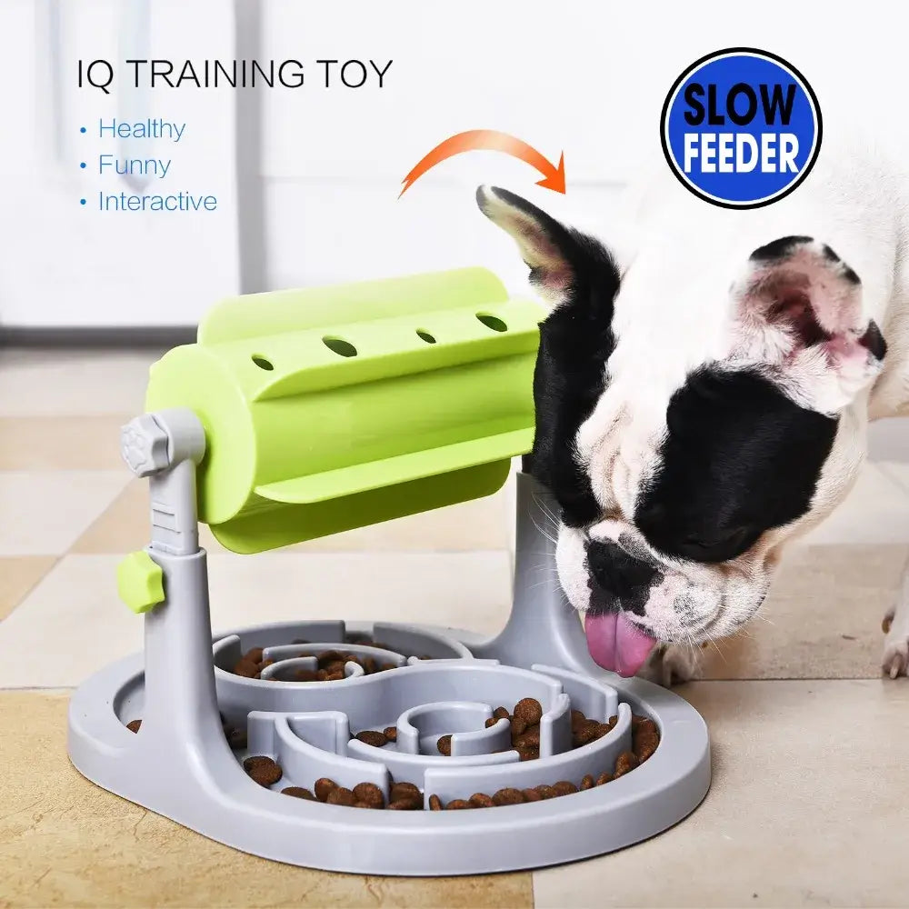 Drop Food Treat Dog Toy Slow Feeder Bowl Interactive Feeder